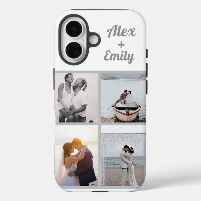 Couple custom name and collage photo phone case (Back)