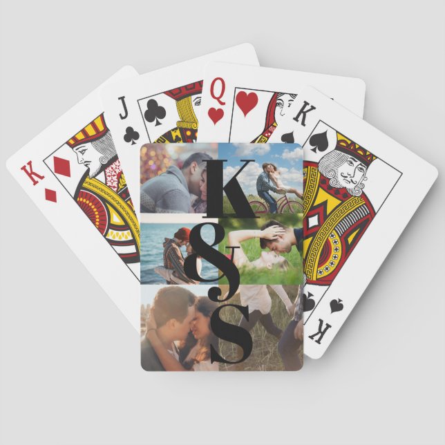 Couple Customised Photo Collage Gift Personalised Playing Cards (Back)