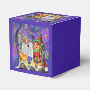 Couple Cute Gnomes Singing Happy Christmas Song Favour Box