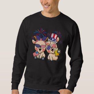 Couple Cute Goats Sunglasses 4th Of July Drinking  Sweatshirt