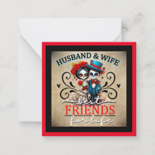 Couple Cute Sugar Skull  Card