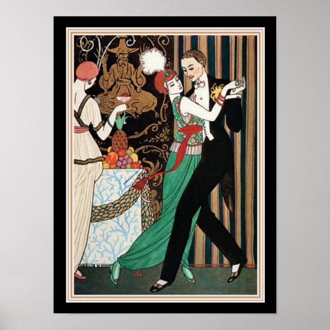 "Couple Dancing" George Barbier Art Deco 12 x16 Poster (Front)