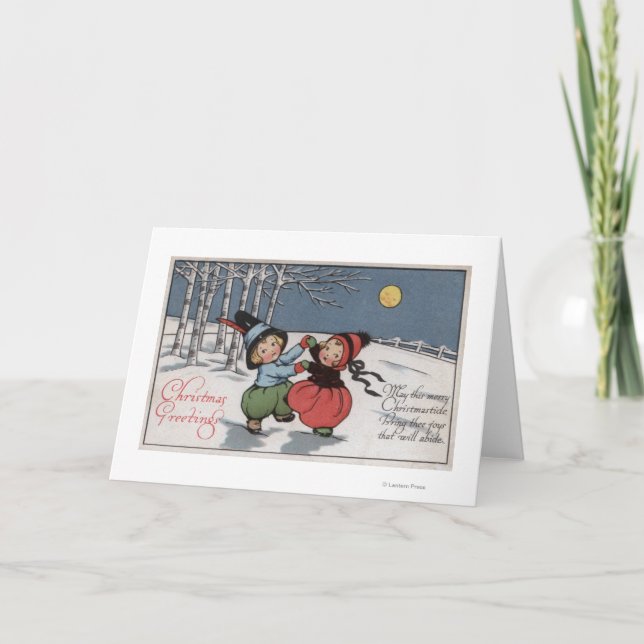 Couple Dancing in Moonlight Holiday Card (Front)