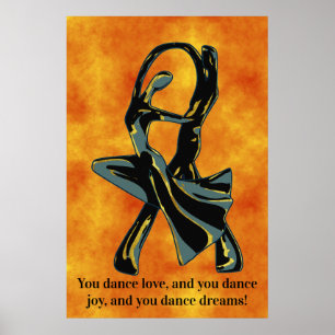 Couple dancing in the night poster