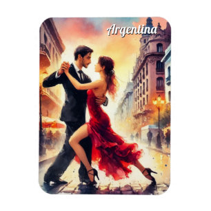 Couple dancing in the tango in Argentina Magnet