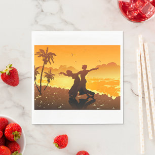 Couple Dancing On The Beach Paper Napkins