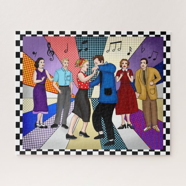 Couple Dancing  | Retro Nostalgic 1950's Jigsaw Puzzle (Horizontal)