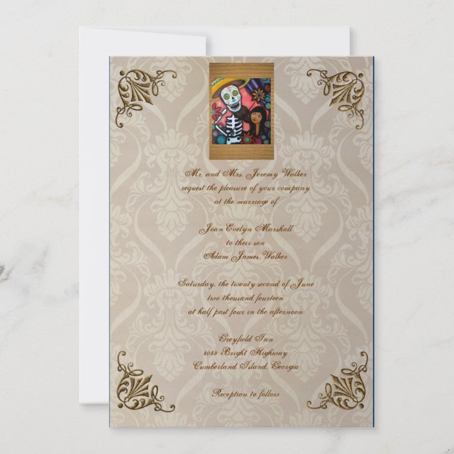 Couple Day of the Dead Wedding Invitation (Front)