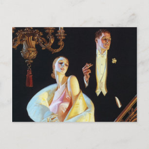 Couple Descending Staircase, 1923 by Leyendecker Postcard