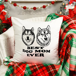 Couple Dog Hand Drawing Personalised Christmas Cushion