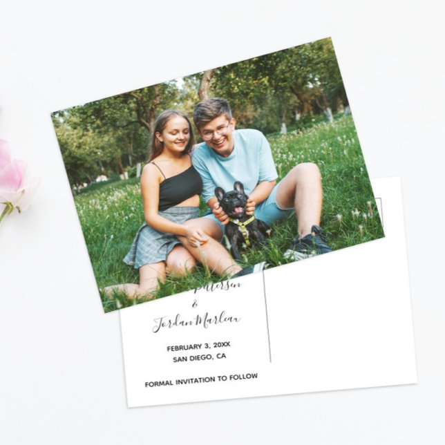 Couple Dog My Humans Getting Married Save The Date Announcement Postcard (Creator Uploaded)