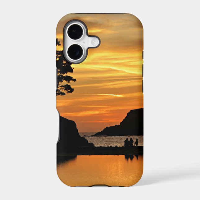Couple & Dog Romantic Beach Coast Sunset (Back)