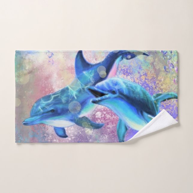 Couple Dolphin Bath Towel Set (Hand Towel)