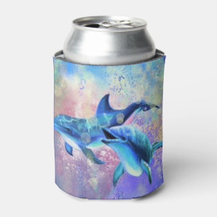 Couple Dolphin Can Cooler