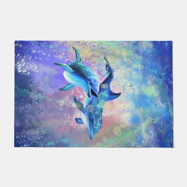 Couple Dolphin Doormat (Front)