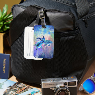 Couple Dolphin Luggage Tag Personalized