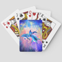 Couple Dolphin Playing Cards Happy Family