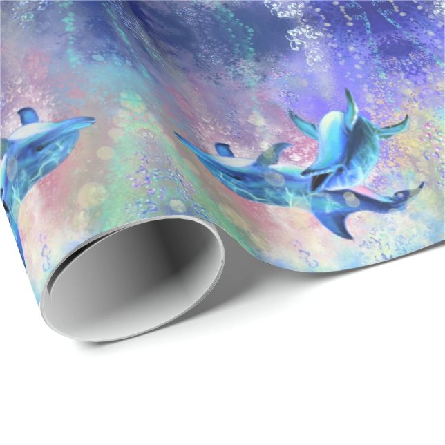 Couple Dolphin Wrapping Paper (Roll Corner)