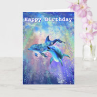 Couple Dolphins Birthday Card