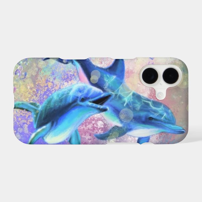 Couple Dolphins iPhone Case (Back Horizontal)
