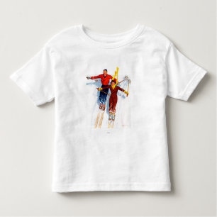 Couple Downhill Skiing Toddler T-Shirt