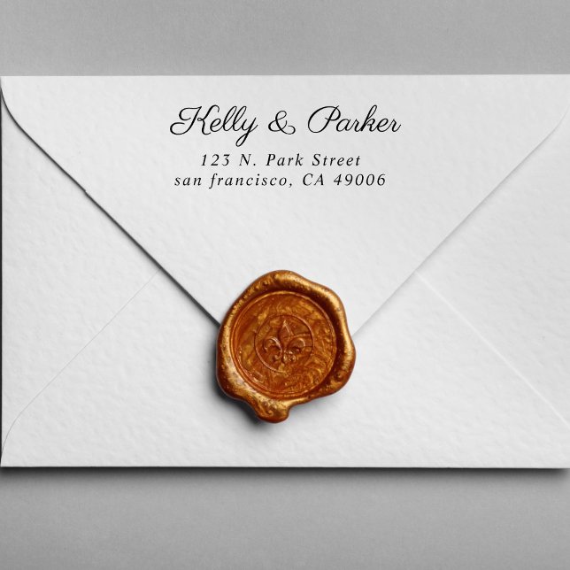 Couple Elegant Monogram Wedding Return Address  Self-inking Stamp (Creator Uploaded)