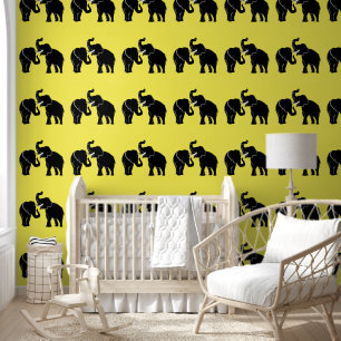 Couple Elephant Custom Colour Yellow Wallpaper
