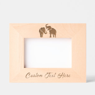 Couple Elephant Etched Frames with Custom Text