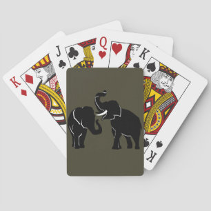 Couple Elephant Playing Cards - Choose Colour