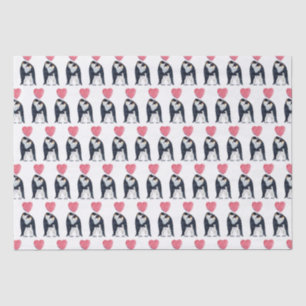 Couple Emperor Penguin Heart Tissue Paper