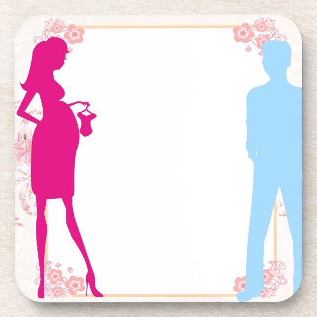 couple expecting baby coaster (Front)
