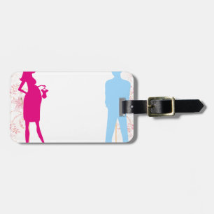 couple expecting baby luggage tag