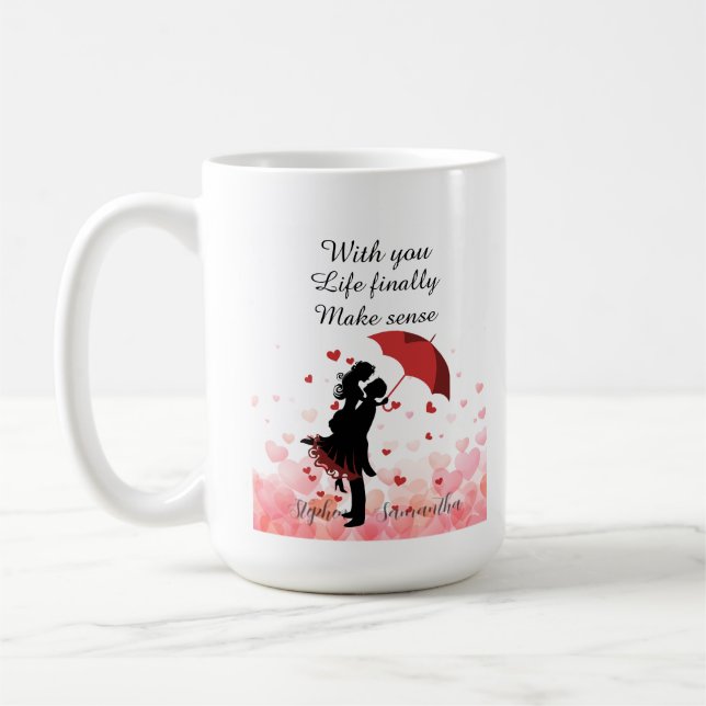 Couple first anniversary Personalized romantic  Coffee Mug (Left)
