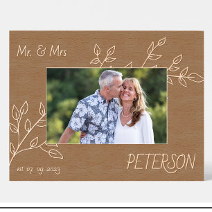 Couple Flowers Mr Mrs Custom Wood Picture Frames