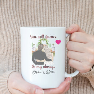 Couple forever always wedding anniversary  coffee mug