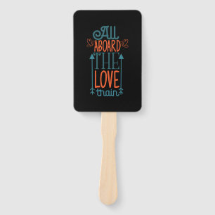 Couple Gift All Aboard The Love Train Hand Fan