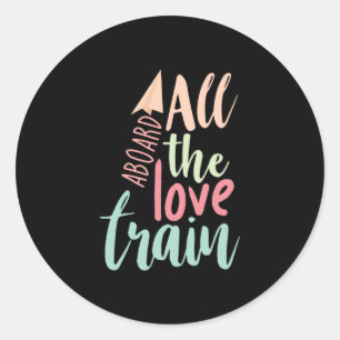 Couple Gift All The Love Train Classic Round Sticker