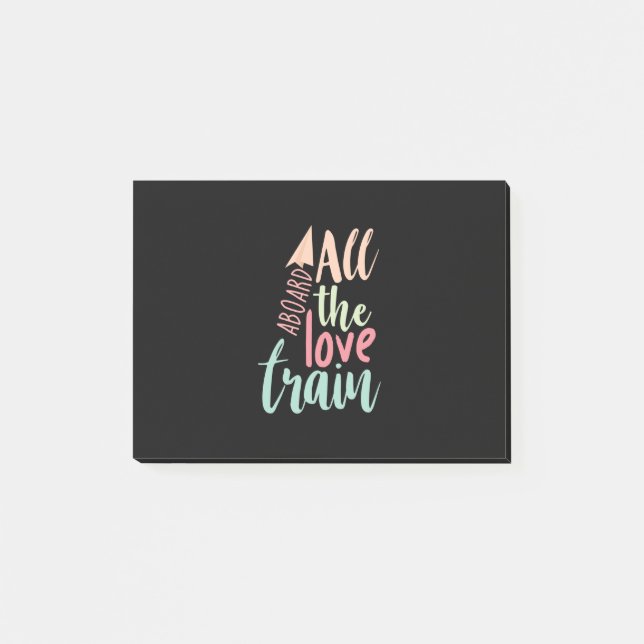 Couple Gift All The Love Train Post-it Notes (Front)