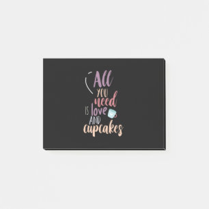 Couple Gift All You Need Is Love And Cupcake Post-it Notes