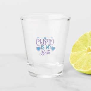 Couple Gift Cupid Is My Bestie Shot Glass