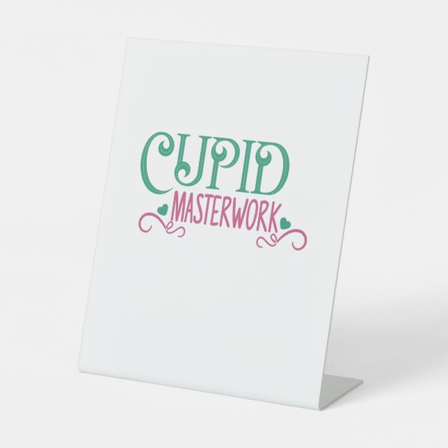 Couple Gift Cupid Masterwork Pedestal Sign (Front)