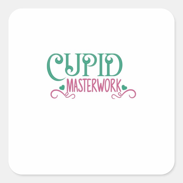 Couple Gift Cupid Masterwork Square Sticker (Front)