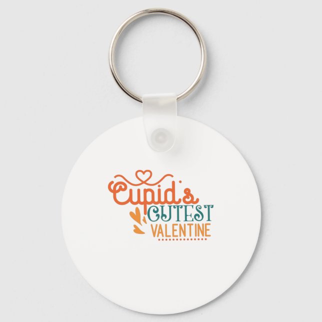 Couple Gift Cupid's Cutest Valentine Key Ring (Front)