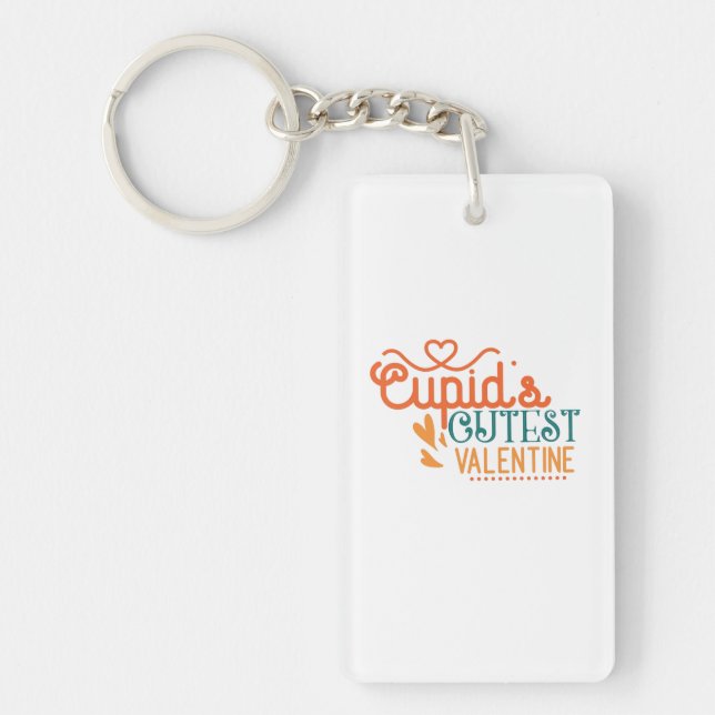 Couple Gift Cupid's Cutest Valentine Key Ring (Front)