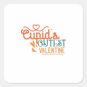 Couple Gift Cupid's Cutest Valentine Square Sticker
