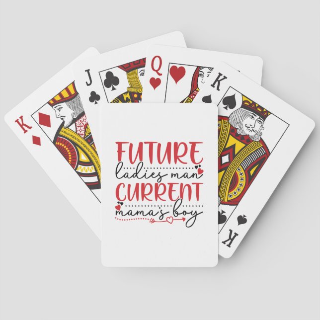Couple Gift Current Mama Boy Playing Cards (Back)