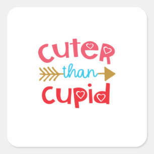 Couple Gift Cuter Than Cupid Square Sticker