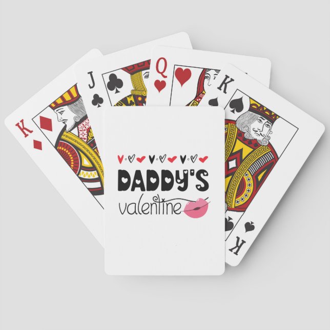 Couple Gift Daddy's Valentine Playing Cards (Back)