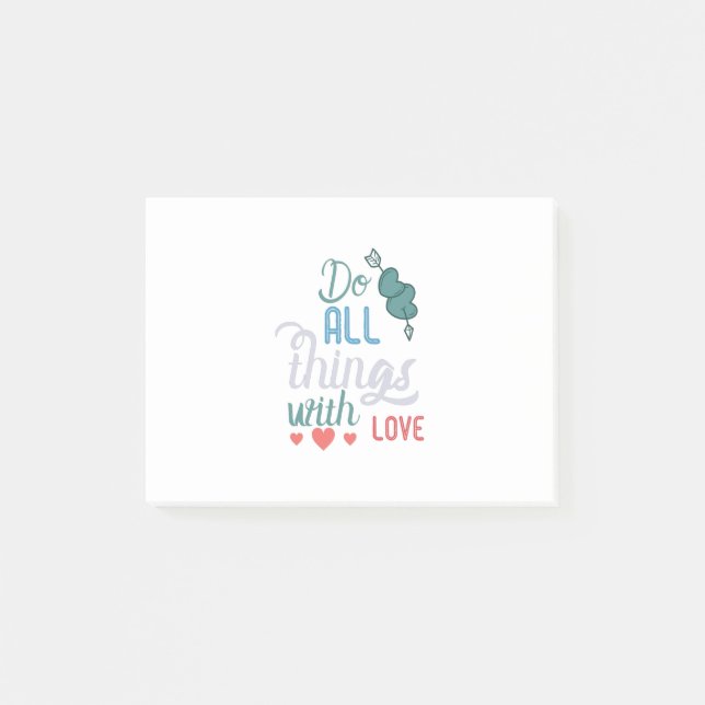 Couple Gift Do All Things With Love Post-it Notes (Front)