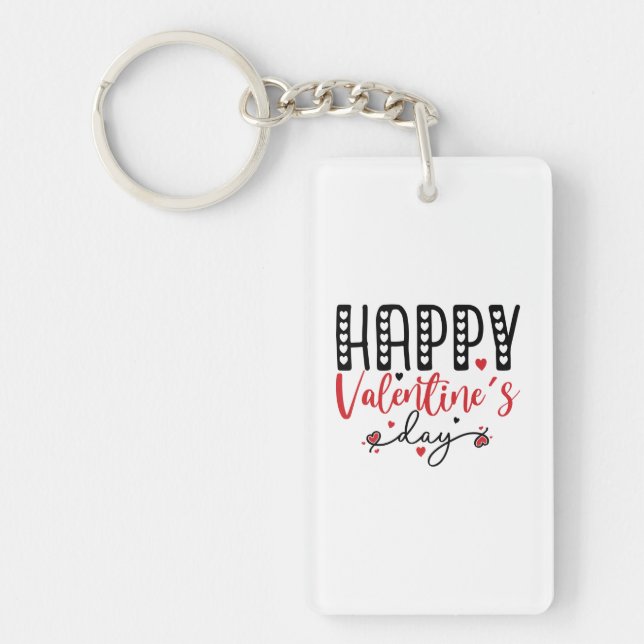 Couple Gift Happy Valentine Day Key Ring (Front)
